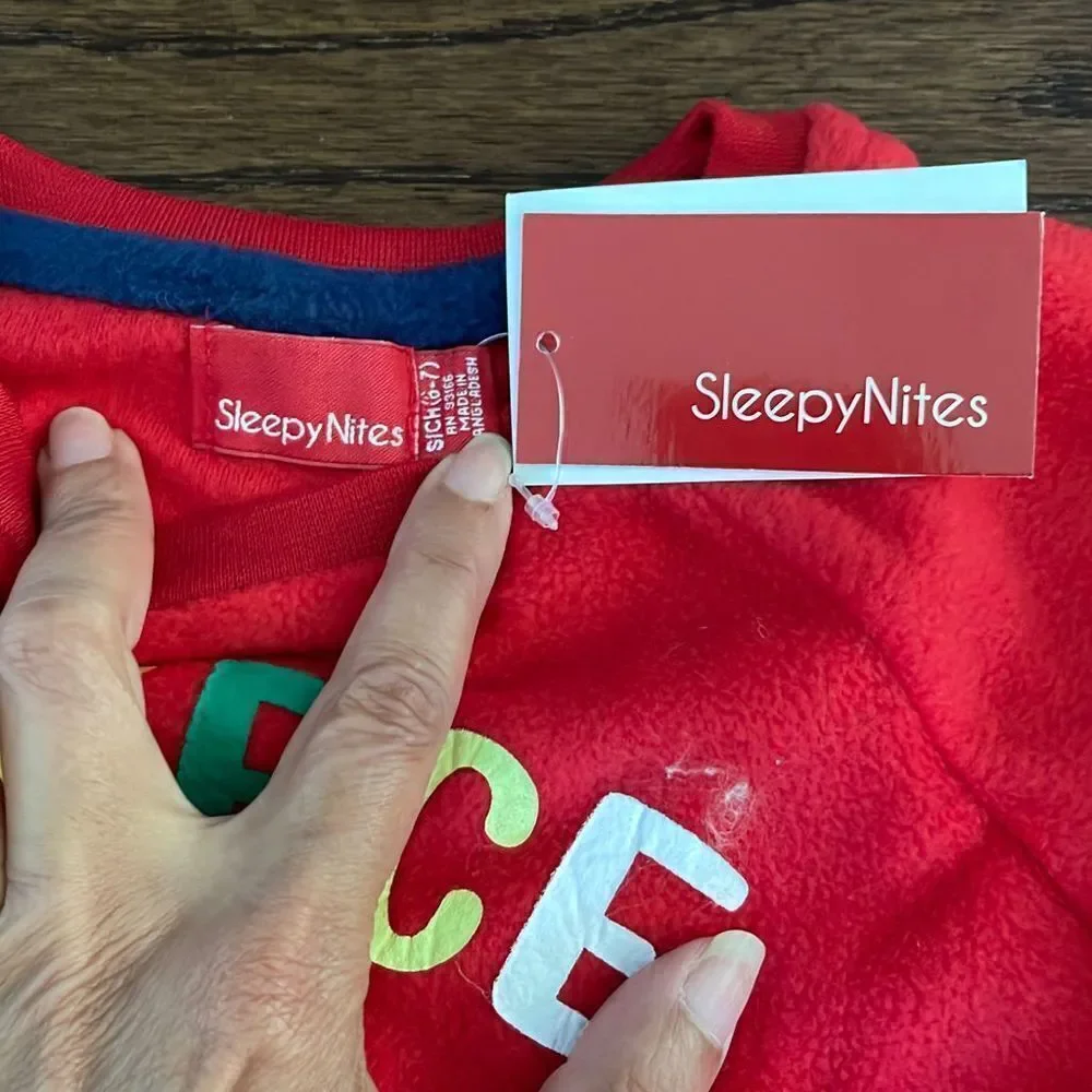 NWT SLEEPY NITES Fleece Pajamas.‎ Size S/6-7